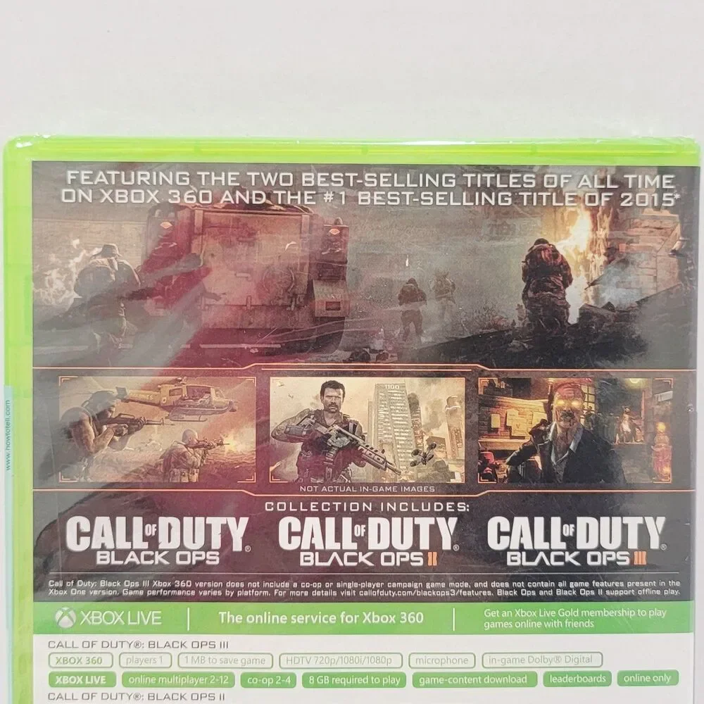 Microsoft Xbox 360 Call of Duty Black Ops Collection 1 2 3 Factory Sealed 2016
